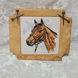 VTG Leather Horse Wall Decor